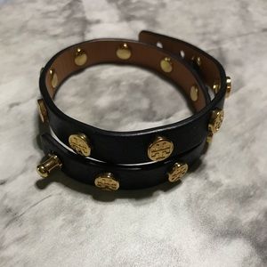 Like new. Tory Burch double wrap leather bracelet